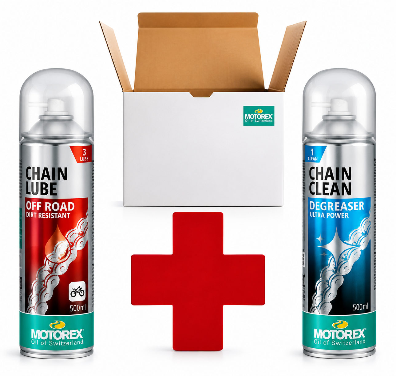 Kit Mantención Cadena Motorex Chain Clean + Chain Lube Off Road