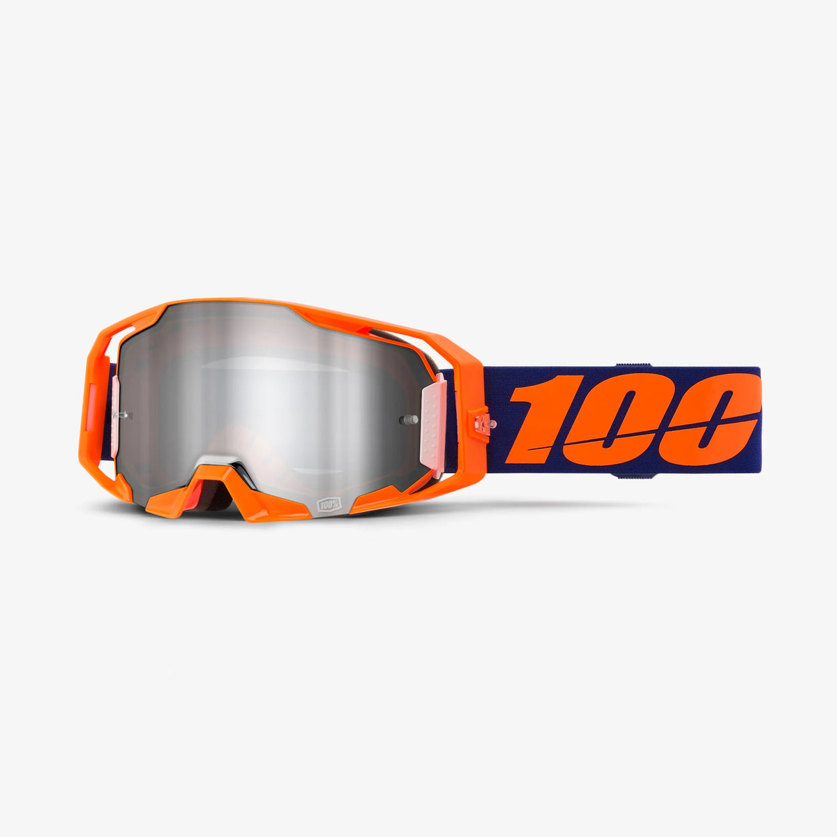 Antiparras 100% Armatic Neon Orange lente plata espejo