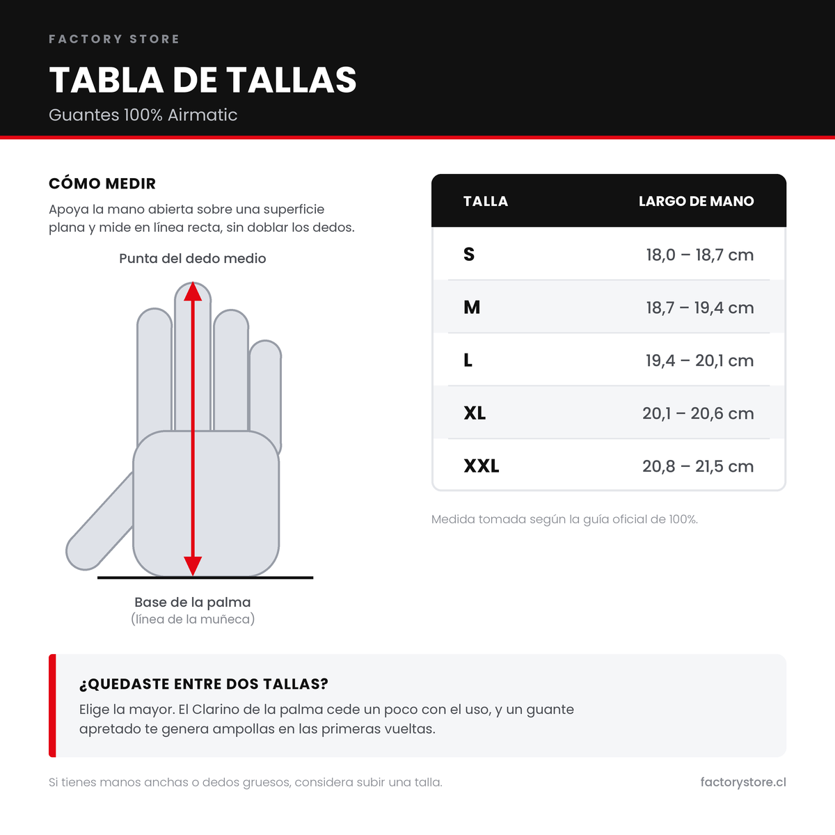 Guantes Moto 100% Airmatic rojos Táctiles Motocross Enduro